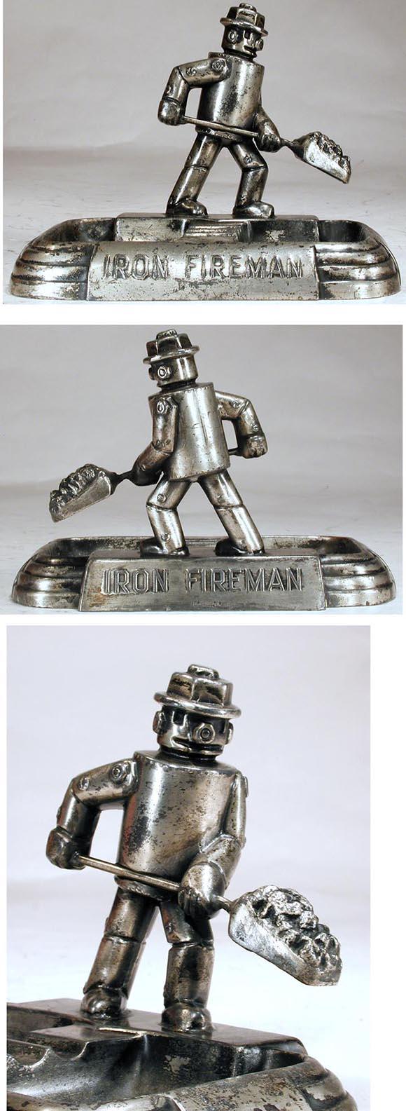 c.1939 Iron Fireman Robot Coal Stoker Ash Tray